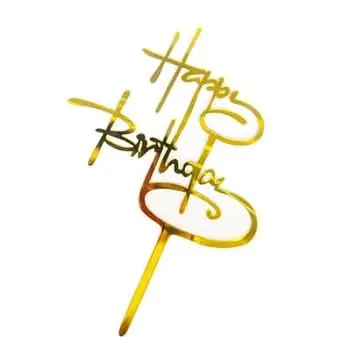 Cake Topper Happy Birthday dorado