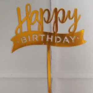 Cake Topper Happy Birthday dorado