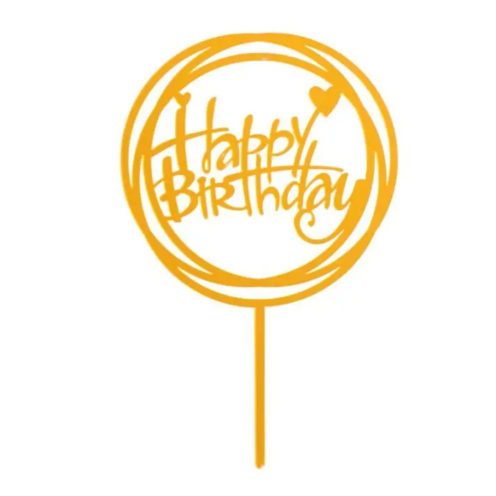 Cake Topper Happy Birthday dorado
