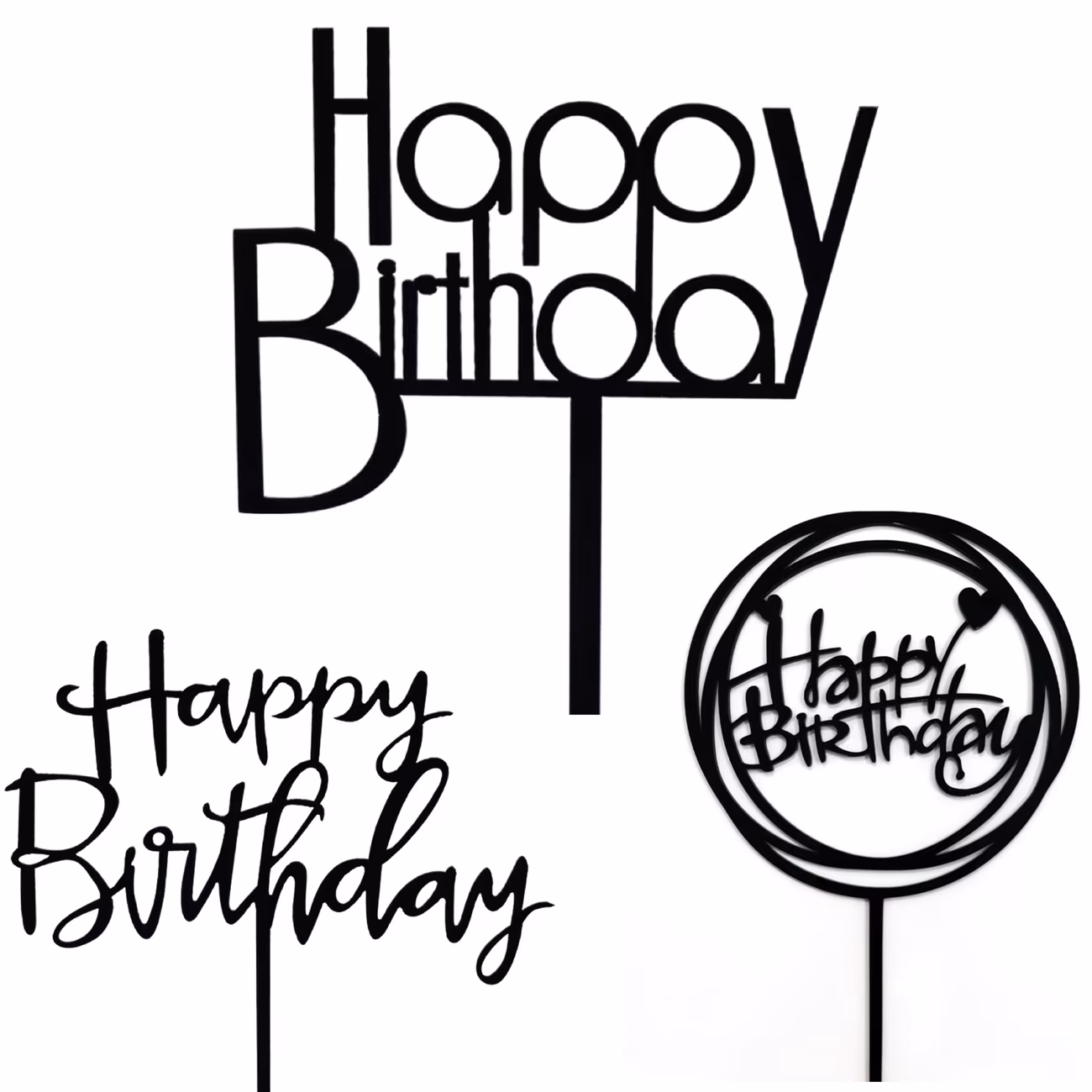 Cake Topper Happy Birthday Negro