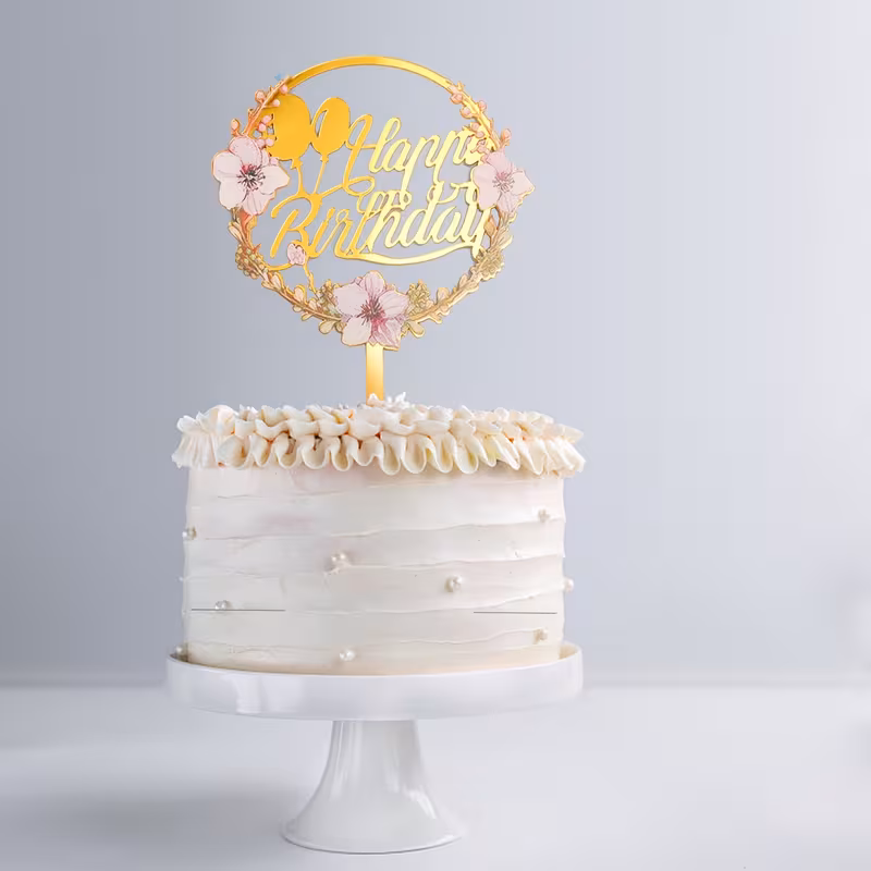 Cake topper decorado en ingles