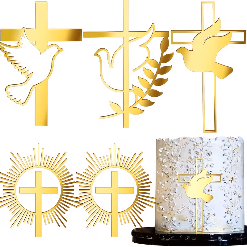 Cake Topper Primera comunión dorado