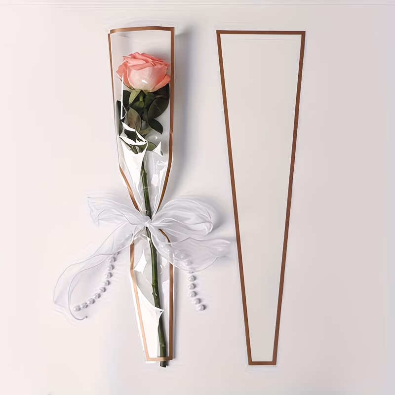 Bolsitas para flores blanco con dorado