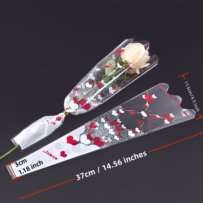 Bolsitas para flores blanco con corazones