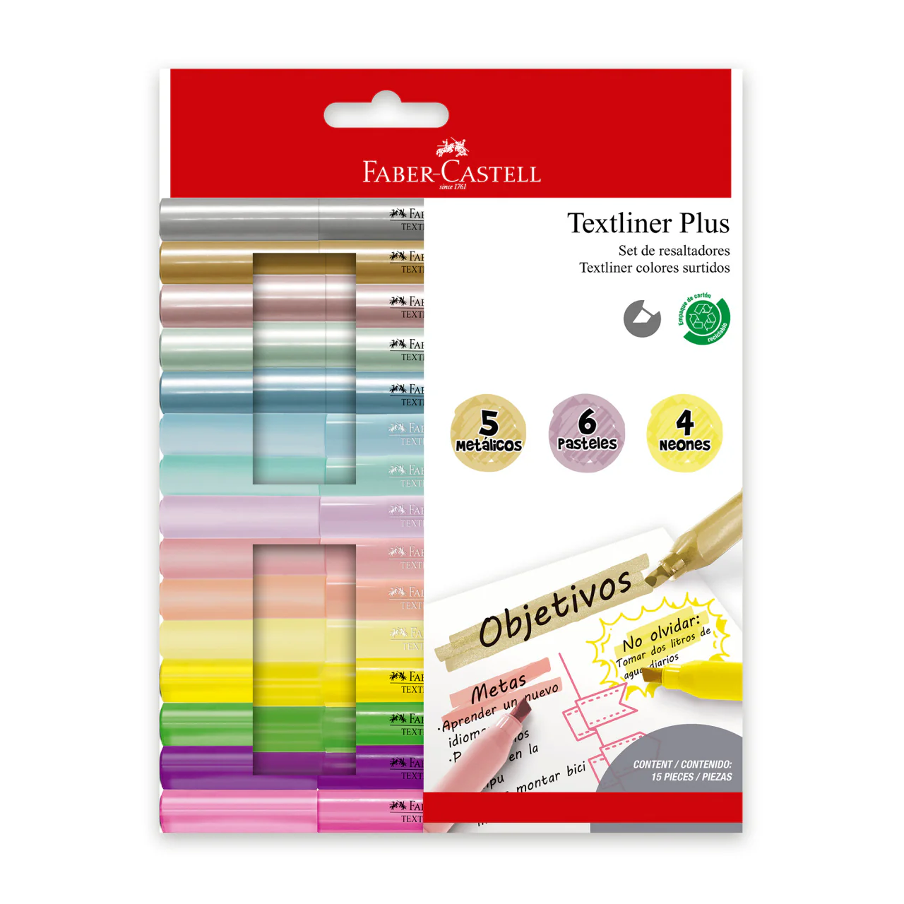 Resaltadores Textliner Plus x 15 colores