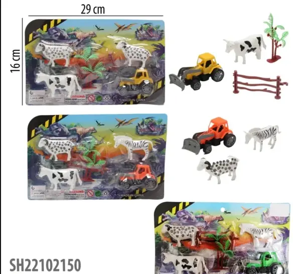 Animales de granja con tractor
