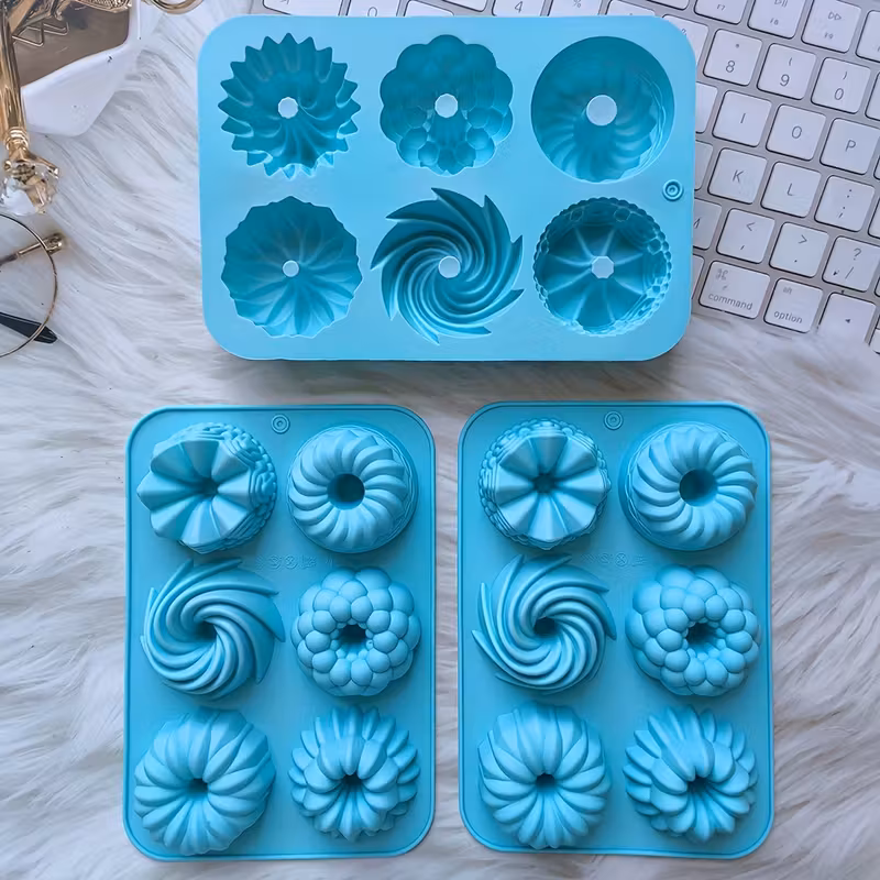 Molde azul flores