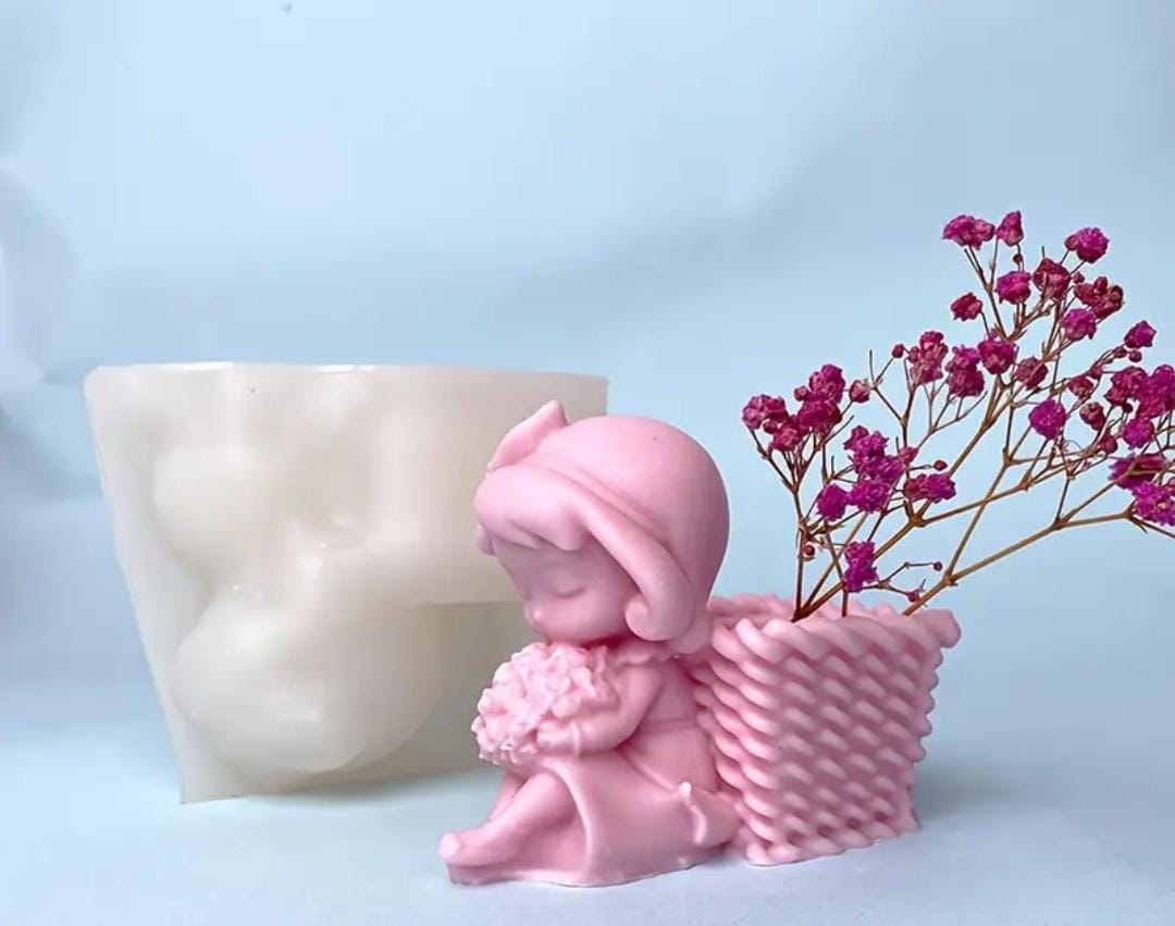 Molde muñeca con canasta