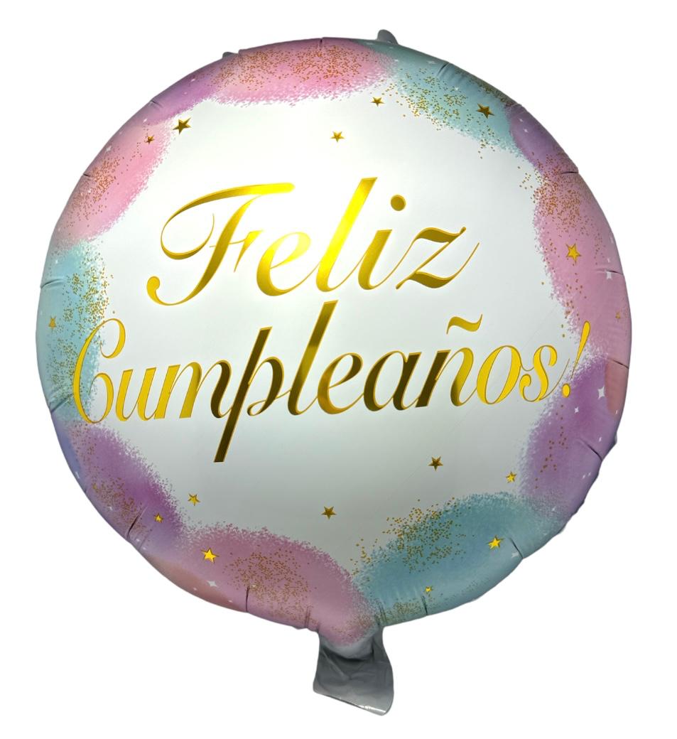 Globo Metálico Estampado Feliz Cumpleaños