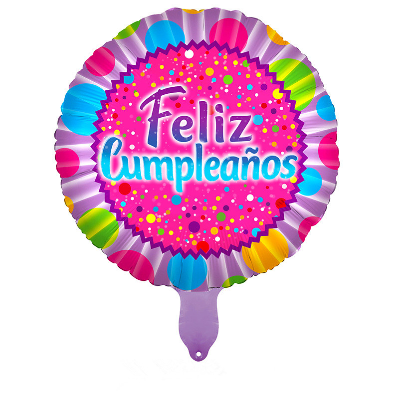 Globo Metálico Estampado Feliz Cumpleaños