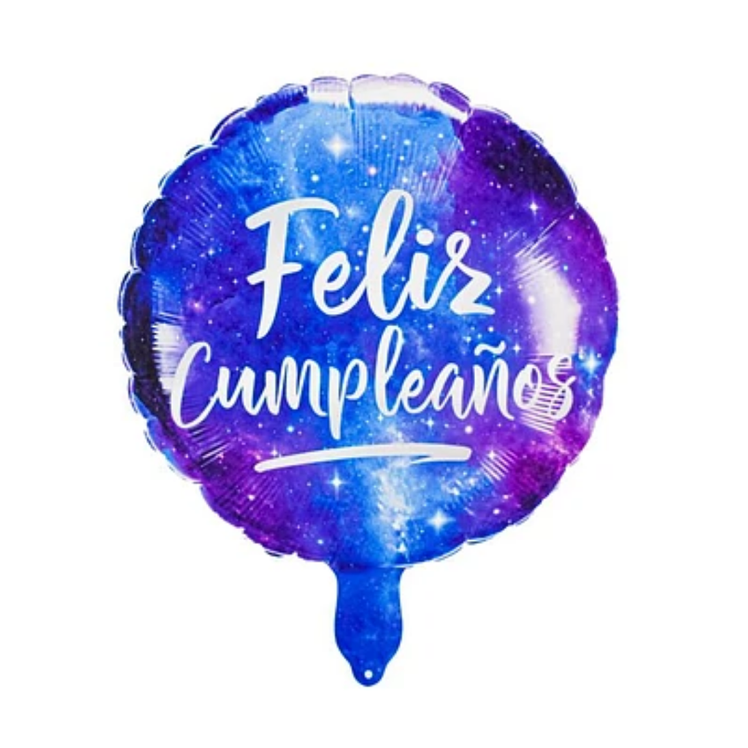 Globo Metálico Estampado Feliz Cumpleaños