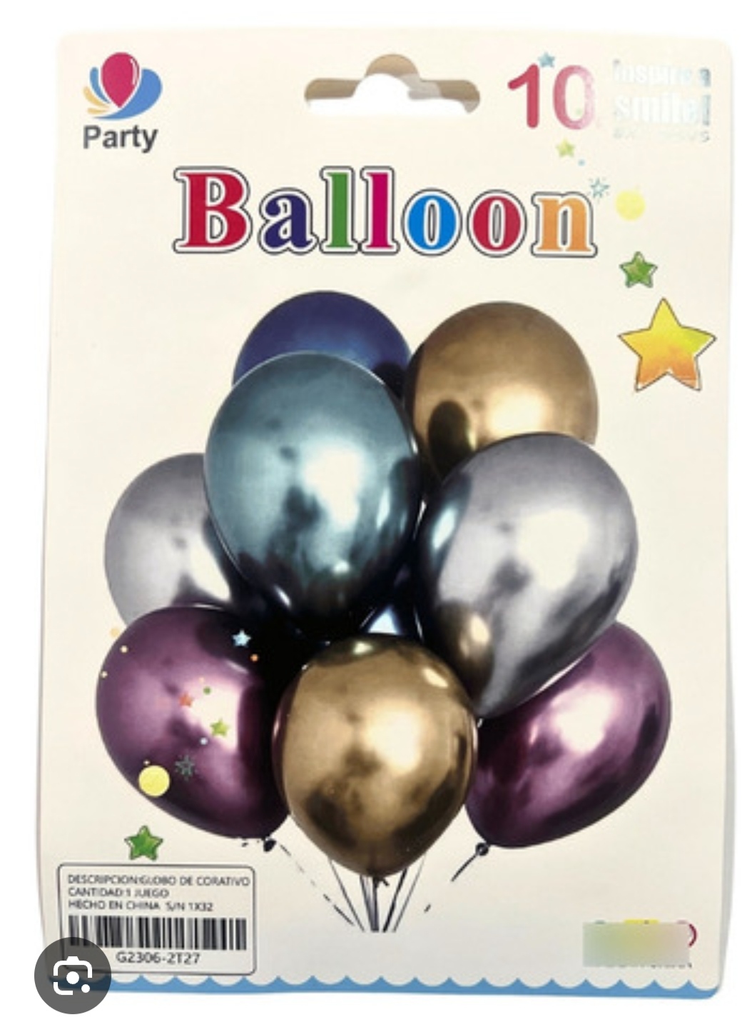 Kit de Globos con 10 Piezas de Latex