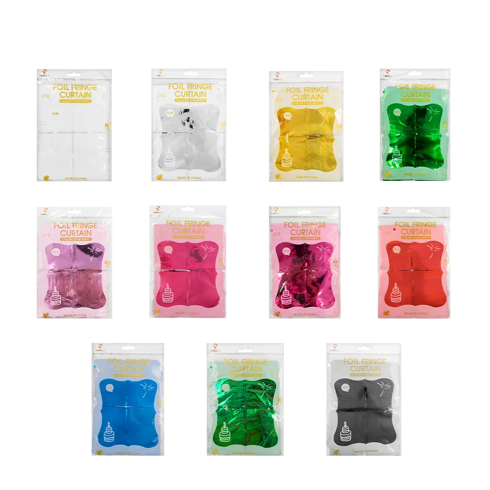 Cortina de Plástico Colores Metálicos Para Fiesta