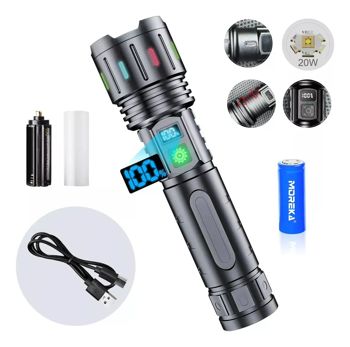 Linterna laser blanca 20w