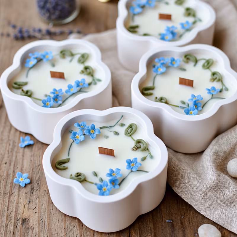 Molde taza forma flor