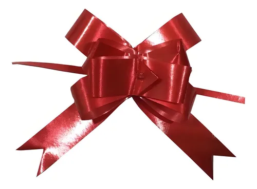 Listón para regalo metalico rojo