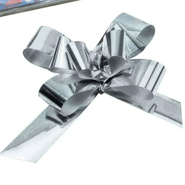 Listón para regalo metalico platiado